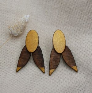 Boucles d'oreilles en bois