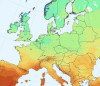 Carte d'ensoleillement en Europe
